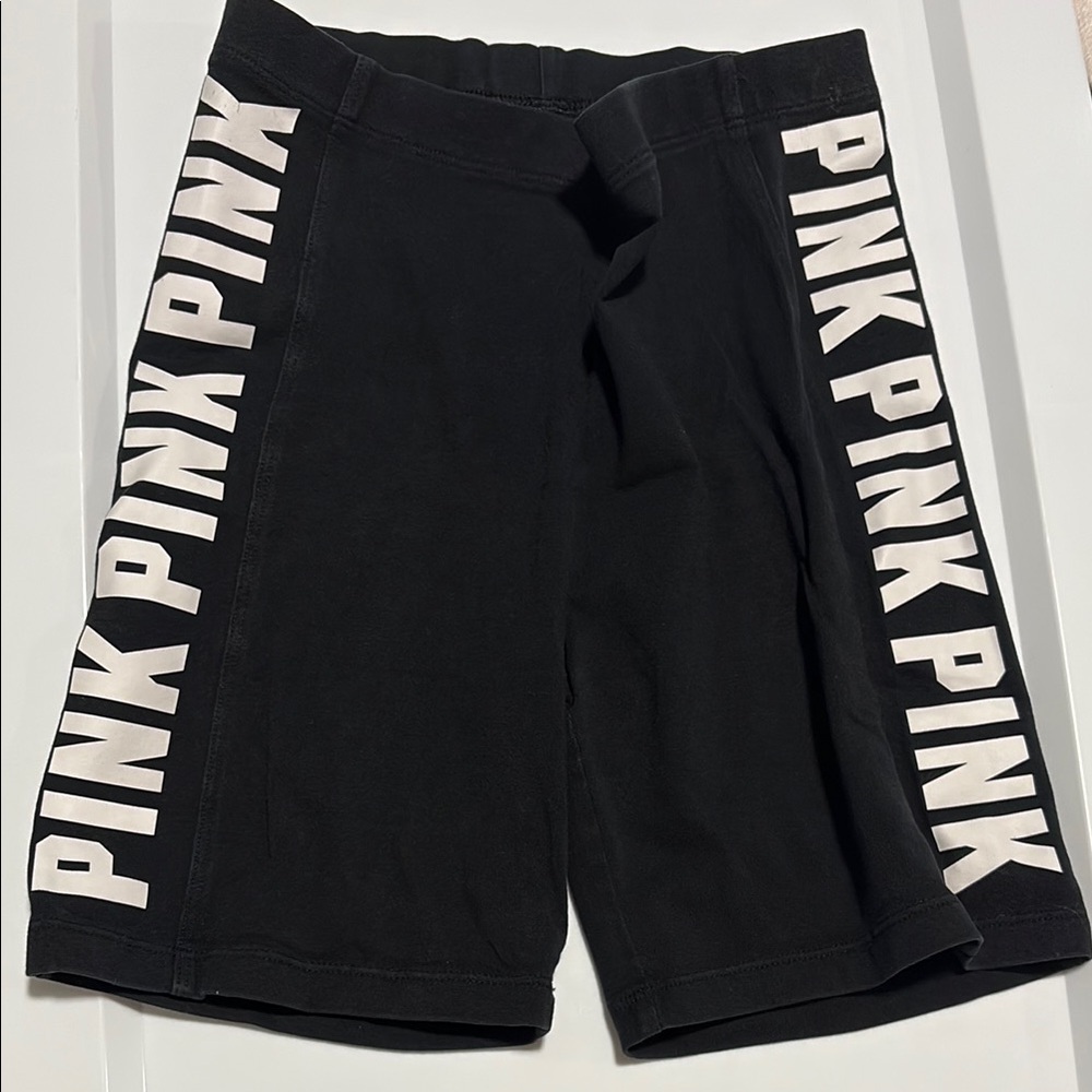 PINK Victoria's Secret Black and Pink Bike Shorts